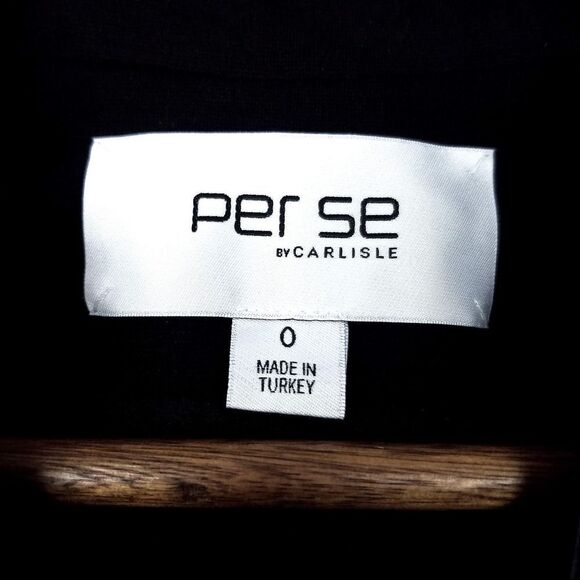 Per Se Carlisle Blue Leopard Print Genuine Fur & Black Ponte Knit Jacket Size 0 - Picture 7 of 8